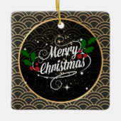 Frohe Weihnachtsfunkel und Glitzer, Keramikornament (Vorderseite)