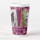 Frohe Weihnachtsfurbabys Snowflakes bordeauxrot Milchtasse (Vorderseite)