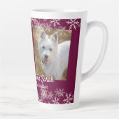 Frohe Weihnachtsfurbabys Snowflakes bordeauxrot Milchtasse (Rechts)