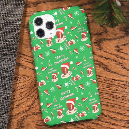 Frohe Weihnachtsfußball mit Snack Food Muster Case-Mate iPhone Hülle