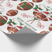 Frohe Weihnachtsfußball Santa Geschenkpapier (Ecke)