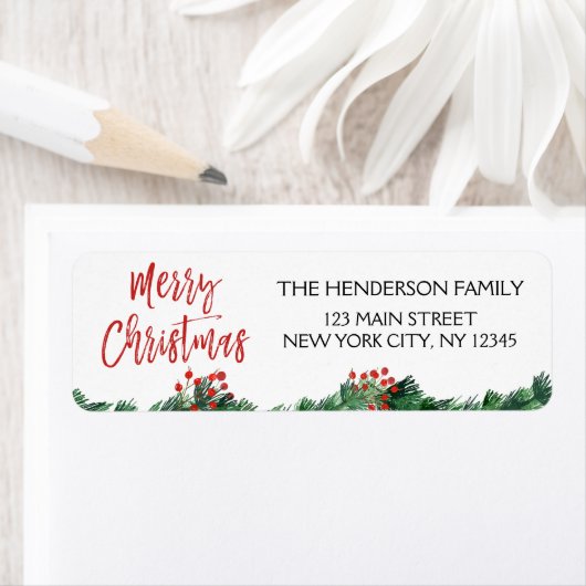 Frohe Weihnachtsgarland und Rote Weihnachtsschrift (Insitu)