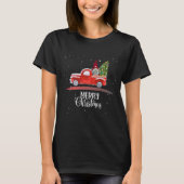 Frohe Weihnachtsgarten Gnome Red Truck T-Shirt (Vorderseite)