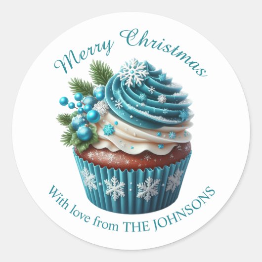 Frohe Weihnachtsgebäck mit Liebe Aufkleber (Vorderseite)