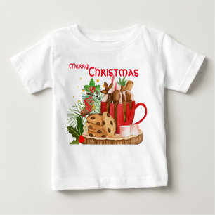 Frohe Weihnachtsgebäck Tasse Cakes Thema Baby T-shirt