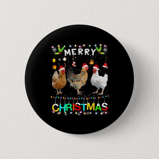 Frohe Weihnachtsgebäck Weihnachtsmannmütze Lights Button (Vorderseite)