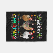 Frohe Weihnachtsgebäck Weihnachtsmannmütze Lights  Fleecedecke (Vorderseite (Horizontal))