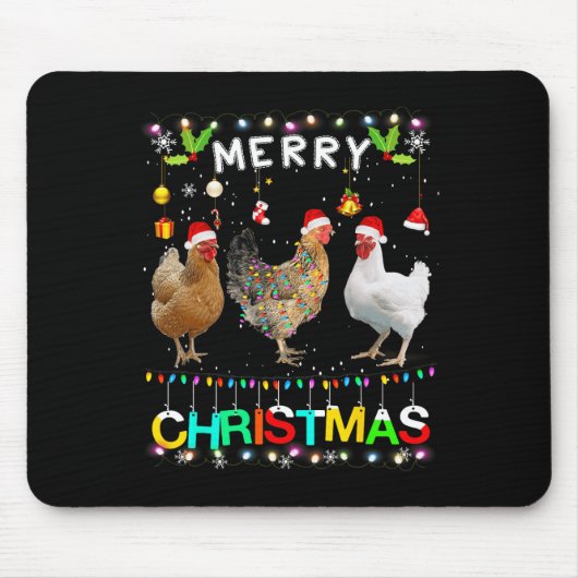 Frohe Weihnachtsgebäck Weihnachtsmannmütze Lights  Mousepad (Vorne)