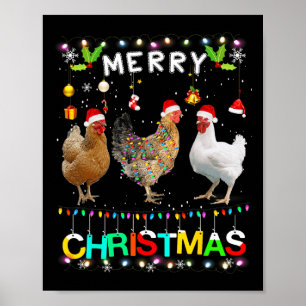 Frohe Weihnachtsgebäck Weihnachtsmannmütze Lights Poster