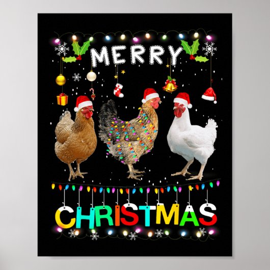 Frohe Weihnachtsgebäck Weihnachtsmannmütze Lights Poster (Vorne)