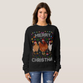Frohe Weihnachtsgebäck Weihnachtsmannmütze Lights Sweatshirt (Vorne ganz)