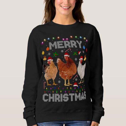 Frohe Weihnachtsgebäck Weihnachtsmannmütze Lights Sweatshirt (Vorderseite)