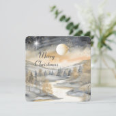 Frohe Weihnachtsgebirge Familienname Foto Karte (Stehend Vorderseite)