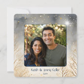 Frohe Weihnachtsgebirge Familienname Foto Karte (Rückseite)