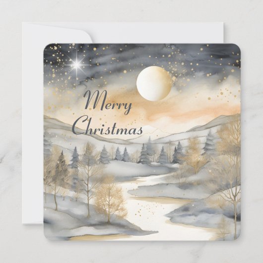 Frohe Weihnachtsgebirge Familienname Foto Karte (Vorderseite)