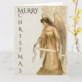 Frohe Weihnachtsgel in Cream und Gold Karte (Gelbe Blume)