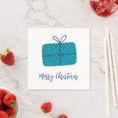 Frohe Weihnachtsgeschenk Einfaches Blau Serviette (Beispiel)
