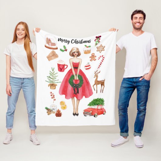 Frohe Weihnachtsgeschenk-Fleece-Decke Fleecedecke (Beispiel)