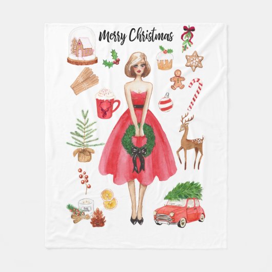 Frohe Weihnachtsgeschenk-Fleece-Decke Fleecedecke (Vorderseite)