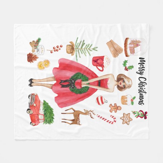 Frohe Weihnachtsgeschenk-Fleece-Decke Fleecedecke (Vorderseite (Horizontal))