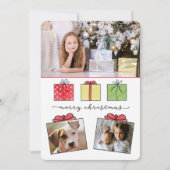 Frohe Weihnachtsgeschenke 3-Fotos Urlaub Feiertagskarte (Vorderseite)