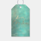 Frohe Weihnachtsgeschenke an Gold Mint Türkis Burl Geschenkanhänger (Vorderseite)