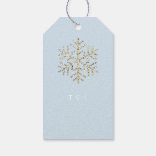 Frohe Weihnachtsgeschenke an Script Gold Pastel Bl Geschenkanhänger (Rückseite)