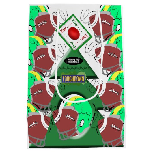 Frohe Weihnachtsgeschenke Bags Fußball Mittlere Geschenktüte (Rückseite)