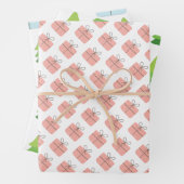 Frohe Weihnachtsgeschenke Baummuster Geschenkpapier Set (Beispiel)