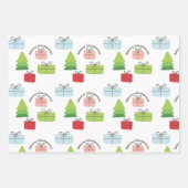 Frohe Weihnachtsgeschenke Baummuster Geschenkpapier Set (Vorderseite 3)