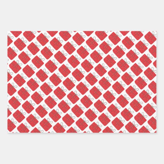 Frohe Weihnachtsgeschenke Baummuster Geschenkpapier Set (Vorderseite 2)