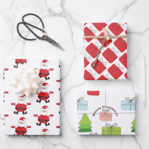 Frohe Weihnachtsgeschenke Baummuster Geschenkpapier Set