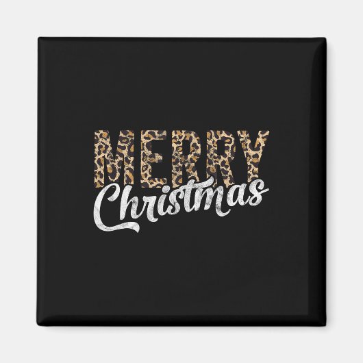 Frohe Weihnachtsgeschenke Familie Xmas Leopard Buf Magnet (Vorne)