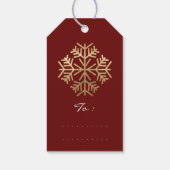Frohe Weihnachtsgeschenke Foto Burgundy Gray Gold  Geschenkanhänger (Rückseite)
