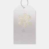 Frohe Weihnachtsgeschenke Foto Hütte Grau Gold Sch Geschenkanhänger (Rückseite)