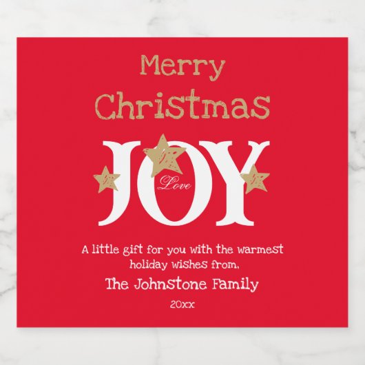 Frohe Weihnachtsgeschenke für Ihr Script Cool Red Schaumweinetikett (Einzelnes Label)