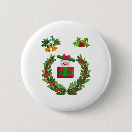 Frohe Weihnachtsgeschenke für Weihnachtsfamilie Button (Vorderseite)