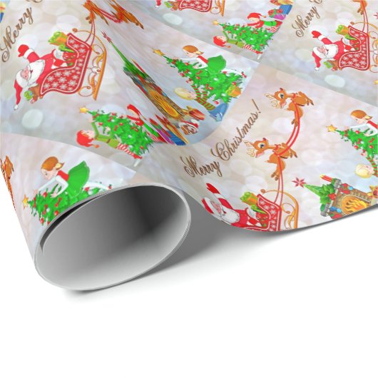 Frohe Weihnachtsgeschenke Geschenkpapier (Rolleneckpunkt)