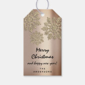 Frohe Weihnachtsgeschenke Happy Neujahr Schnee Ros Geschenkanhänger (Vorderseite)