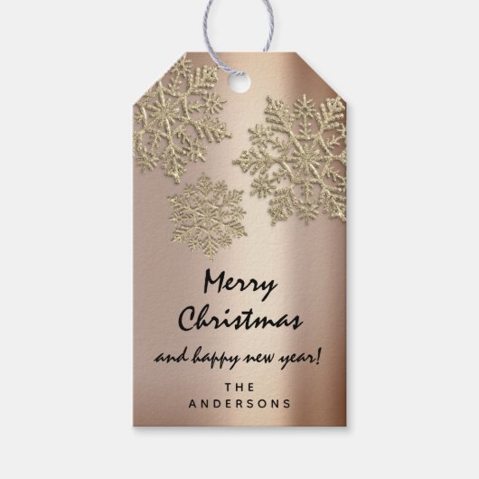 Frohe Weihnachtsgeschenke Happy Neujahr Schnee Ros Geschenkanhänger (Vorderseite)