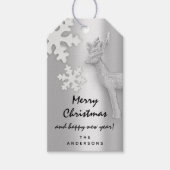 Frohe Weihnachtsgeschenke Happy New Year Deer Silv Geschenkanhänger (Vorderseite)