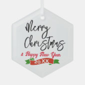 Frohe Weihnachtsgeschenke, Hexagon Personalisiert Ornament Aus Glas (Vorderseite)