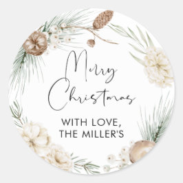 Frohe Weihnachtsgeschenke Label Grüne Runde Sticke Runder Aufkleber