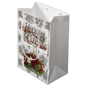 Frohe Weihnachtsgeschenke Mittlere Geschenktüte (Vorderseite Schrägansicht)