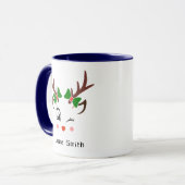 Frohe Weihnachtsgeschenke Niedliche Hirsche Faces  Tasse (Vorderseite Links)