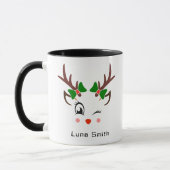 Frohe Weihnachtsgeschenke Niedliche Hirsche Faces  Tasse (Links)
