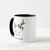 Frohe Weihnachtsgeschenke Niedliche Hirsche Faces  Tasse (Vorderseite Links)