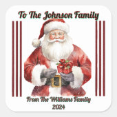 Frohe Weihnachtsgeschenke Quadratischer Aufkleber (Vorderseite)