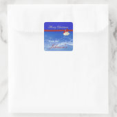 Frohe Weihnachtsgeschenke Quadratischer Aufkleber (Tasche)