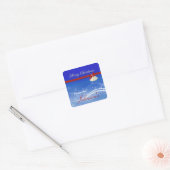 Frohe Weihnachtsgeschenke Quadratischer Aufkleber (Umschlag)